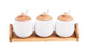 Amouna round 4 pcs condiments set