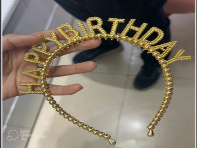 Happy Birthday Golden Hairband Crown(Yash-926)