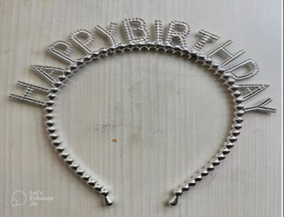 Happy Birthday Silver Hairband Crown(Yash-927)