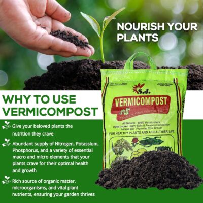 Vermicompost For Plants - 5 Kg | Odorless Fertilizer Powder | Ready to Use Organic Manure | Fertilizers for Plant Home Garden | Enriched Plant Food Fertilizers | Compost for Indoor plants