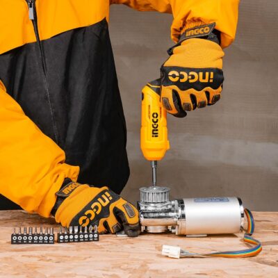 INGCO 4V Electric Cordless Screwdriver, Rechargeable Power Drill Driver Set, 4 Nm. Max Torque, 240RPM, With Toolbox