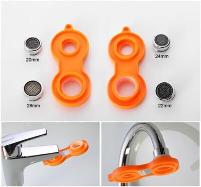 SHOPVILLA 1Pc Aerator Key, Faucet Aerator removal tool, Faucet wrench with Aerator Shell Removal Tool, Replacement Cache Aerators for Sink M20, M22, M24, M28 Tap Aerators Flow Restrictor
