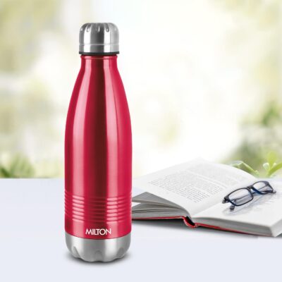 Milton Duo DLX 750 Thermosteel Water Bottle, 700 ml, Maroon | 24 Hr Hot & Cold | Leak Proof | Rust Resistant | ISI Certified | Double Wall Vacuum Insulated | Ideal for Office, Gym & School