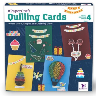 TOYKRAFTT Greeting Cards Making DIY Craft Kit for Girls Boys, Birthday Card for Friends and Family, Art and Craft Kit for 7+ Years Old - Quilling Cards