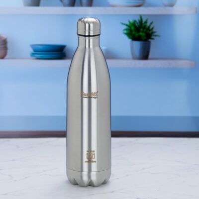 Sumeet Thermo 1000 Stainless Steel Vacuum Flask, 1 Litre, Silver | 24 Hr Hot & Cold | Double Walled | Leak Proof | ISI Certified | Rust Proof | Ideal for Office, School, Gym, Travel & Home