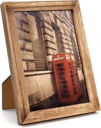 UHUD CRAFTS Wooden Photo Frame with Acrylic Glass – 7x5 Inch Rustic Solid Wood Frame for Table & Wall Decor