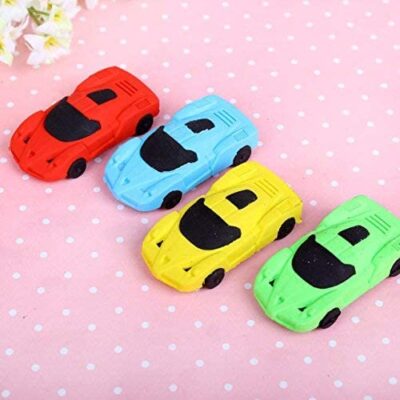 TERA 13 Car Shape Eraser Set for Kids (4 Pcs, Multicolor) - Car, Cartoon Shape, Paper Material, ERASER
