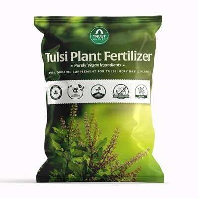 TrustzBasket Tulsi Plant Fertilizer for Growth 1 Kg – Vegan Swaga Fertilizer for Tulsi Plant | Boosts Blooms, Immunity & Soil Fertility | Easy Application, NPK-Rich Organic Fertilizer