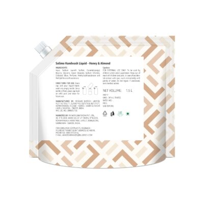 Solimo Liquid Handwash Refill Pack, Honey Almond, Germ Protect, Ph-Balanced, 1500 Ml