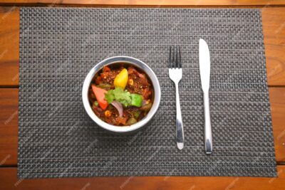 indian dish veg kolhapuri north indian dish arranged steel bowl 527904 610