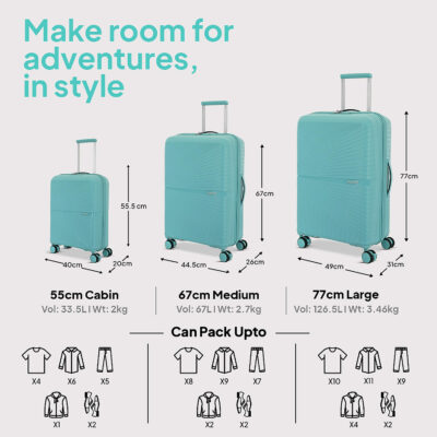 American Tourister Trolley Turquoise1