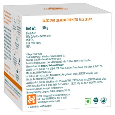 Dark Spot Clearing Turmeric Face Cream Carton 50gf BOP