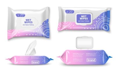 wet wipe tissues packaging realistic mockup set with branding template isolated vector illustration 1284 80140