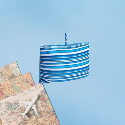 2 Way Magic Travel Pillow (Blue Stripes) 3