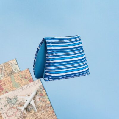 2 Way Magic Travel Pillow (Blue Stripes) 6