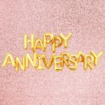 Happy Anniversary Letter Gold Color Foil Banner (Yash-747 Gold)
