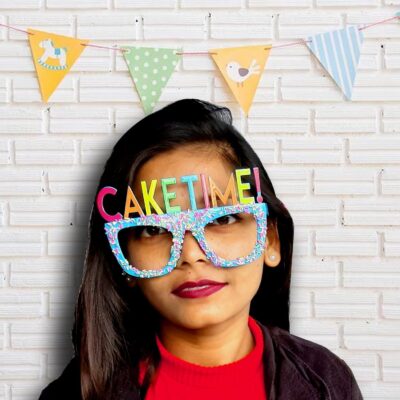 Cake Time Letter Party Glasses (DC-015)