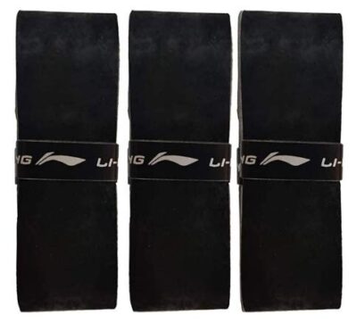 Li-Ning Gp-25 Velvet Badminton Replacement Grip 3PC (Black)