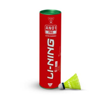 Li-Ning Nylon Shuttlecock, Extra Durable | Beginner-Friendly Shuttlecocks | AN01 Slow Speed Yellow Shuttlecocks | Yellow, Slow Speed, Pack of 6
