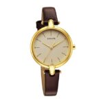 Sonata Gold Edit Champagne Dial Women Analog Watch With Leather Strap-Nr87043Yl02W