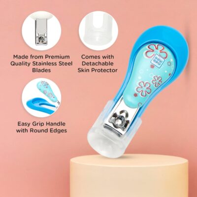 Mee Mee Protective Baby Nail Clipper Cutter with Skin Guard (Blue) (Pack of 1)