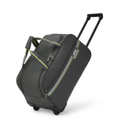 Safari Polyester In-Line Skate Sprinter 55Cm Cabin Size Duffle Trolley Bag, Soft Carry-On Luggage, 2 Wheel Travel Duffle Bag For Men & Women, 5 Years Warranty, Duffle Trolley Bags For Travel, Grey