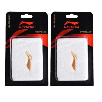 Li-Ning Wrist Band for Badminton/Tennis Players, Set of 2 -White