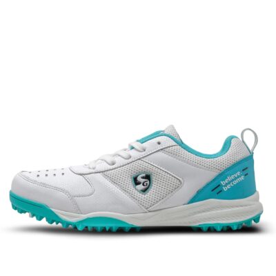 SG Fusion Cricket Shoe (Color: Teal & White, Size: UK7/ US8/ EU41) | for Mens & Boys | Material: Mesh & PVC | Enhanced Performance | Non-Slip Sole for Improved Durability for Stability
