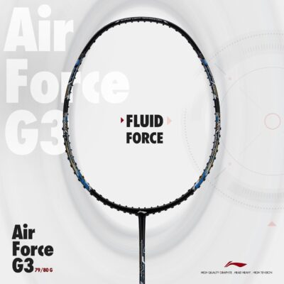 Li-Ning Air-Force 80 G3 Carbon Fibre Badminton Racket for Adults | Premium Shuttle Racquet with Protective Full Cover | Expertly Strung for Maximum Power (White/Red/Black)