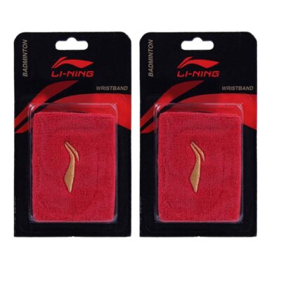 Li-Ning Wrist Band for Badminton/Tennis Players, Set of 2 -Red