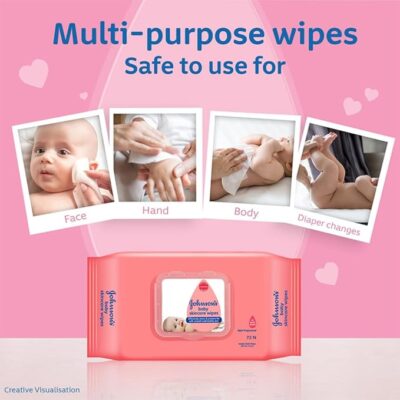 Johnson's Baby Wet Wipes | Alcohol & Soap Free | Prevents Rashes & Redness | with 3X Moisturising Lotion | As Mild as Pure Water | Enriched with Glycerin |
