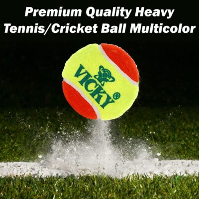 Vicky Funball Dual Colour Tennis/Cricket Ball Heavy Multipurposeful Design & Durable Rubber Built Ideally Designed for Sports Enthusiasts or Trainees- Pack of 6
