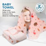 Mee Mee Micro Fiber Baby Bath Towel for New Born | Wash Cloth, Quick Absorbent, Extra Soft Cotton Towels for Kids/Toddlers/Infants/Babies, Pack of 1, Pink 70X110 CM