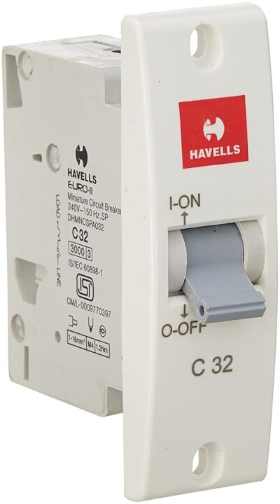 Havells DHMNCSPA032 PVC Plastic 32A SP C Mini MCB (White)