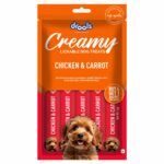 Drools Dog Treats, Creamy Chicken & Carrot 5 Sticks Tasty & Nutritious Snack for All Breeds, (15g x5),75g