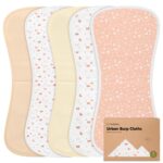 5-Pack Organic Burp Cloths for Baby Boys and Girls - Ultra Absorbent Burping Cloth, Burp Clothes, Newborn Towel - Milk Spit Up Rags - Burpy Cloth Bib for Unisex, Boy, Girl - Burp Cloths (Butterflies)