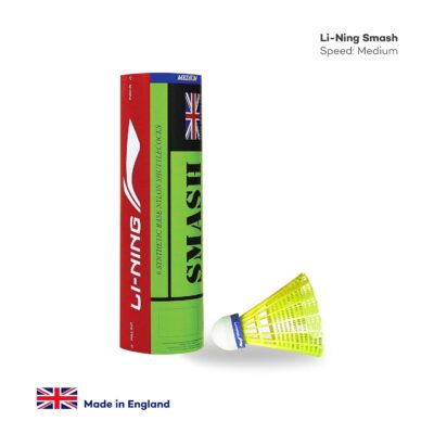 Li-Ning Smash Nylon Badminton Shuttlecocks (Yellow, Slow Speed) | Extreme Durability | Synthetic Cork