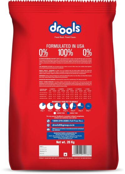 Drools Puppy Dry Dog Food Optimum Performance , 20kg Pack