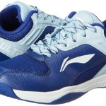 Li-Ning Ultra Speed Non-Marking Badminton Shoe|Indoor Sports|Stability Heel, Prototypical Sole, Lightweight Shoe (Navy Blue/Light Blue,UK 1)