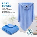Mee Mee Hooded Baby Bath Towel for New Born | Wash Cloth, Quick Absorbent, Can be Used for Baby Swaddling, Extra Soft Cotton Towels for Kids/Toddlers/Infants/Babies, Pack of 1, (Blue Dog) 80X80 CM