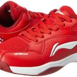 Li-Ning Ultra Power Non-Marking Badminton Shoe|Indoor Sports|Stability Heel, Prototypical Sole, Lightweight Shoe (RED/White,UK 2)