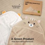 Baby Hooded Towel - Bamboo Baby Towel by KeaBabies - Organic Bamboo Towel - Infant Towels - Large Bamboo Hooded Towel - Baby Bath Towel with Hood for Girls, Babies, Newborn Boys, Toddler (Cat)