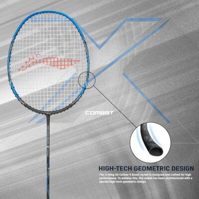 Li-Ning 3D Calibar X Combat Carbon Graphite Strung Racquets, 85 Grams, 30 Lbs String Tension and Free Full Cover