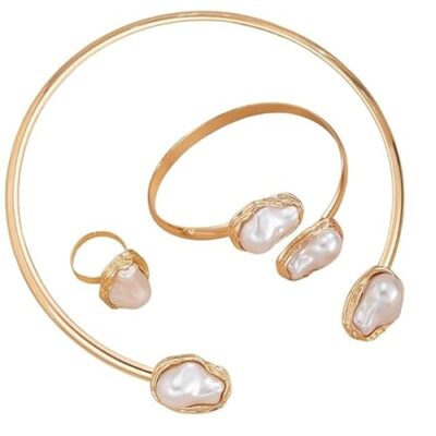 Latest Stylish Design Fancy Bracelet Ring Necklace Jewellery Set for Women