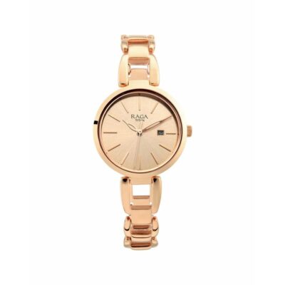 Titan Raga Viva Trendsetter Quartz Analog with Date Rose Gold Dial Rose Gold Metal Strap Watch for Women - NT2642WM01