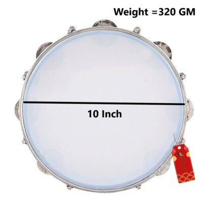 UAPAN 10-Inch Dafli / Tambourine Hand Percussion Instrument (Blue) – Steel & Bakelite Frame with Nylon Drumhead for Dance, Concerts & Musical Performances