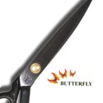 Butterfly Premium Tailoring Scissors | Professional Cloth Cutting Fabric Sewing Scissors | Anti-Rust Stainless Steel | Black | Set of 1