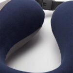 Samsonite Cooling Gel Memory Foam Pillow with Velcro, Grey- Blue, Grey-Blue Travel Pillow, Memory Foam Velcro Travel Pillow