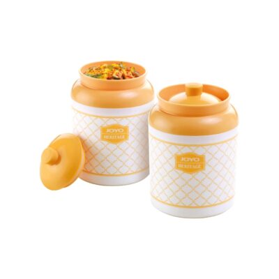 JOYO Heritage Storage Jar, Plastic kitchen Airtight Container For Snacks, Spices, Dry Fruits, Tea, Coffee, Pickle, 600ml, Pack Of 2