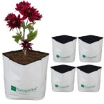 UV Treated Poly Grow Bags for Terrace Gardening (24 x 24 x 40) CMS (White, Pack of 8) | Home Gardening Plant Container Bag for Leafy Vegetable and Flower Plants